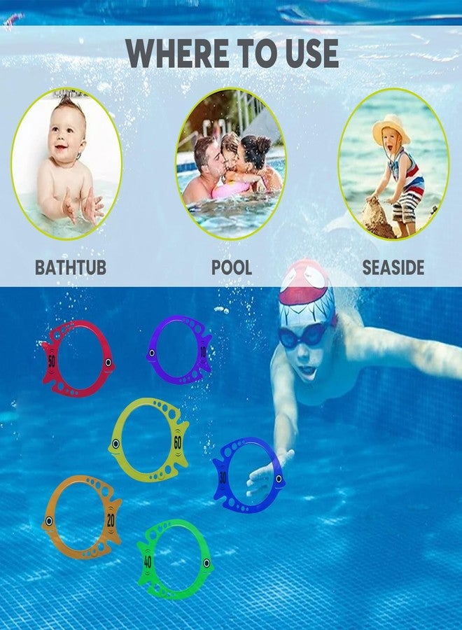 GISCO أسماك الغطس من جيسكو (عبوة من 6 قطع) لألعاب مسلية للأطفال | غطس عمودي | تحسين مهارات السباحة وتدريب التنسيق بين اليد والعين | أسماك غطس عمودية ملونة ومرقمة - Image 4